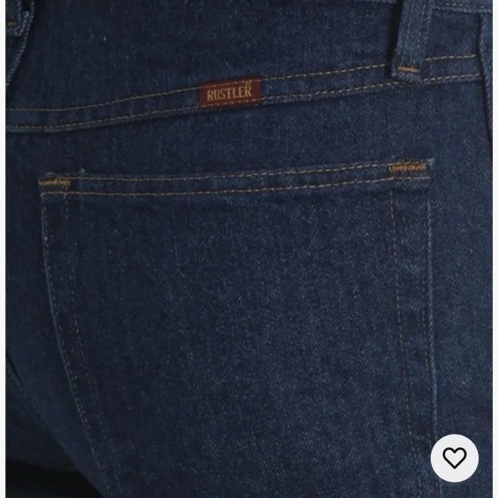 Men's Rustler Wrangler Straight Leg Jeans 100% Cotton Dark Wash 31 x 32 Cowboy‎ - Picture 4 of 11
